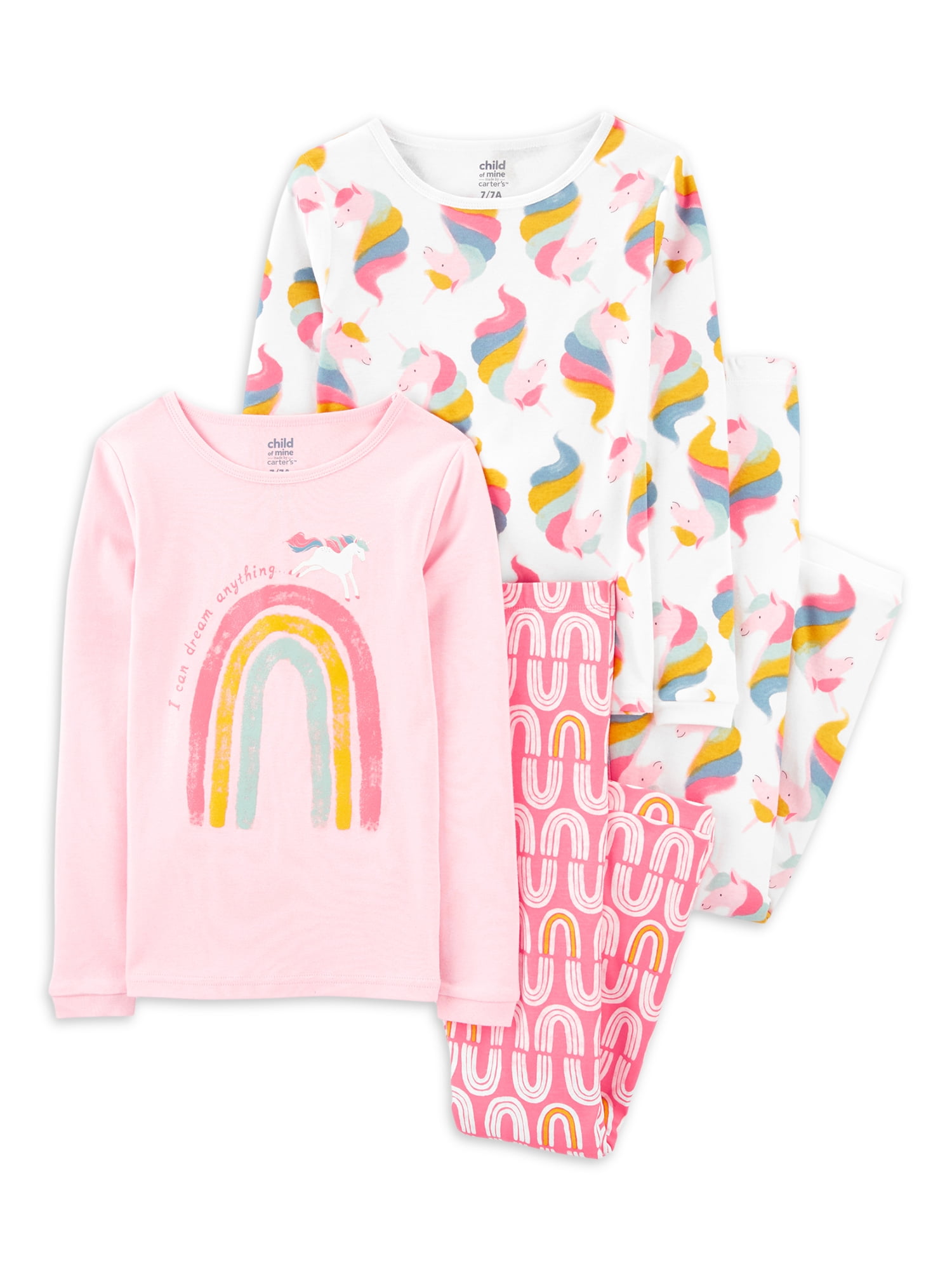 Carter s Child of Mine Girls Long Sleeve Tops and Pants 4 Piece