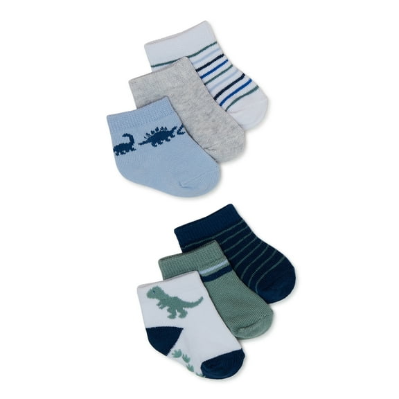 Carter's Child of Mine, Infant Baby Boy Dino Socks, 6 Pack, Size Newborn-6 Months
