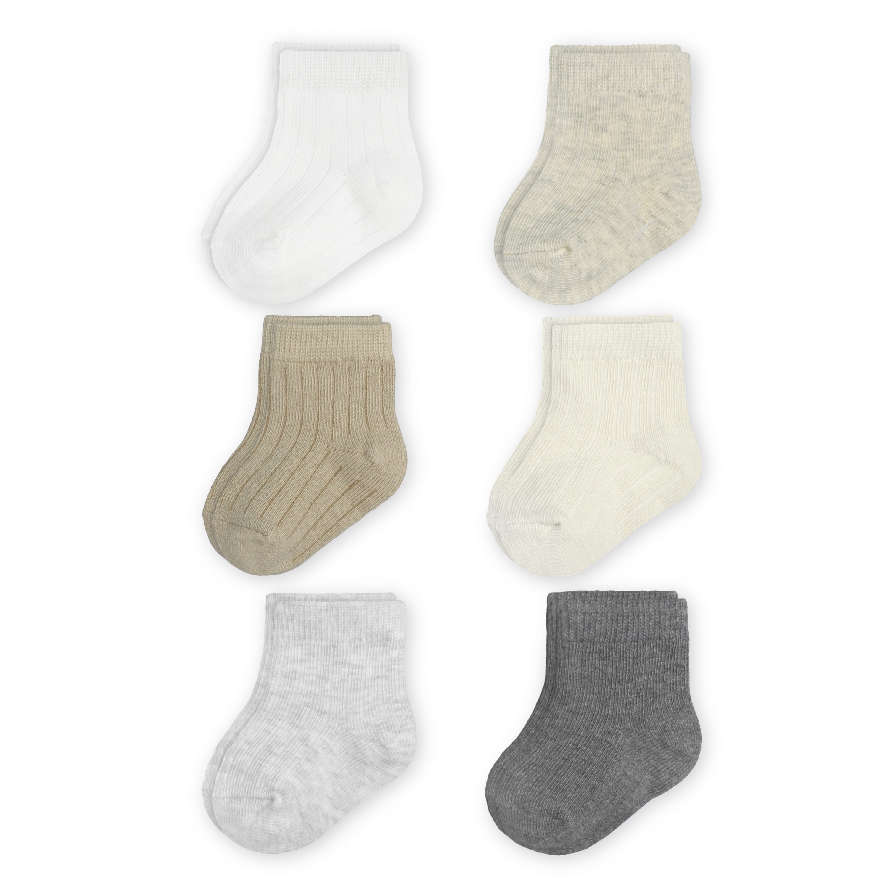 Carter's Child of Mine Baby Unisex Crew Socks, 6 Pack, 0-6 Months