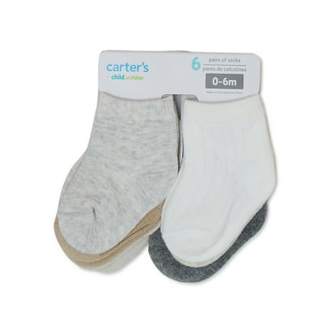 Carter's Child of Mine, Infant Baby Boy Ribbed Crew Socks, 6 Pack, Size 0-12 Months