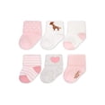 thumbnail image 1 of Carter's Child of Mine, Infant Baby Girl Mama's Minnie Cuff Socks, 6 Pack, Sizes Newborn-6 Months, 1 of 4