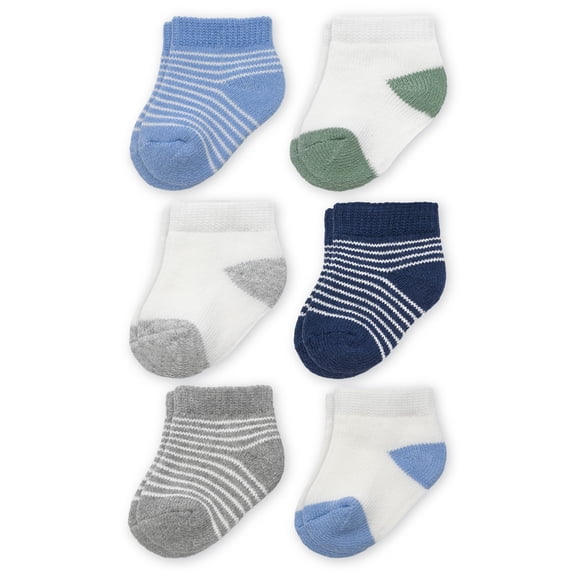 Carter's Child of Mine Infant Boy Ankle Socks, 6 Packs, Sizes 0-6 Months