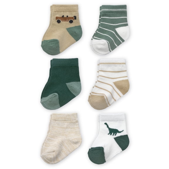 Carter's Child of Mine Baby Boy Crew Socks, 6 Pack, 0-6 Months