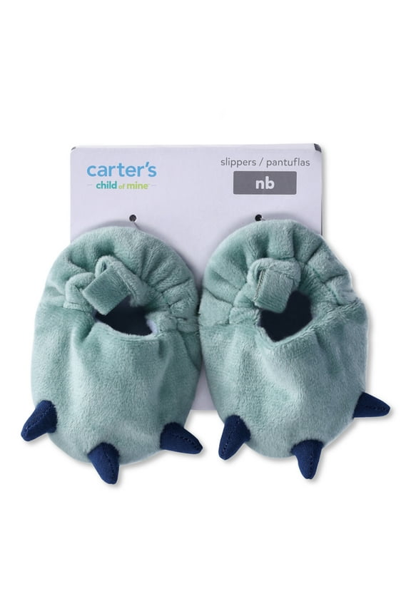 , Infant Boy Dino Slippers, Size Newborn