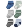 thumbnail image 1 of Carter's Child of Mine Baby Boy Folded Cuff Socks, 6-Pack, 0-6 Months, 1 of 8
