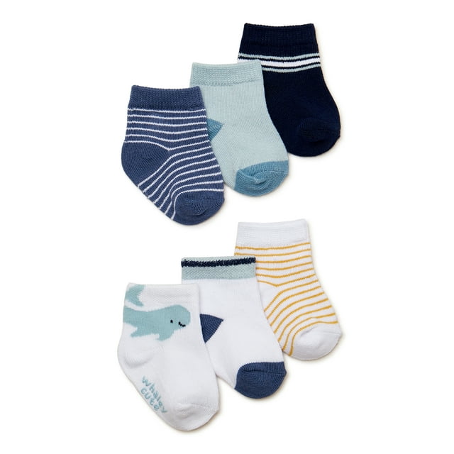 Carter's Child of Mine Infant Boy Whale Crew Socks, 6-Pack, 0-6M