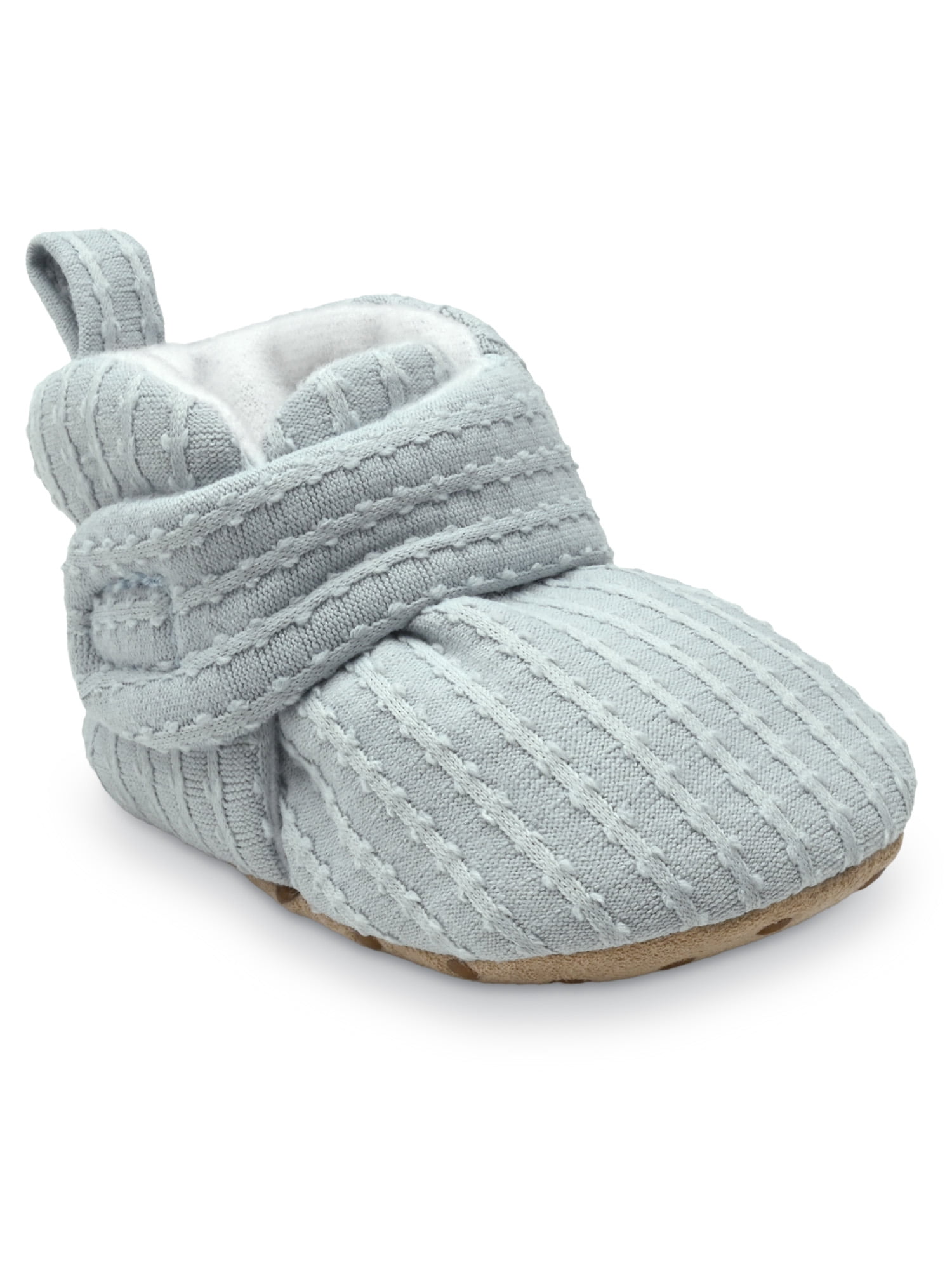Carter's Child of Mine Infant Boys' Wrap Slippers, Newborn Baby Booties, Blue
