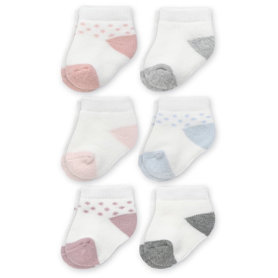 Carter's Child of Mine Infant Girl Ankle Socks, 6 Packs, Sizes 0-6 Months