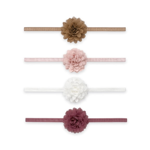 Carter's Child of Mine Infant Girl Bow Head Wrap Set, 4-Piece, Multicolor