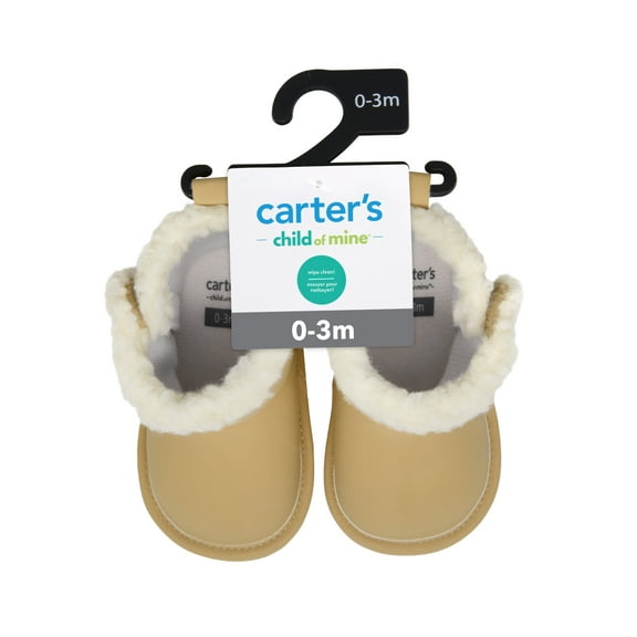 Carter's Child of Mine, Infant Girl Brown Fur Winter Boot, Size 0-6 Months