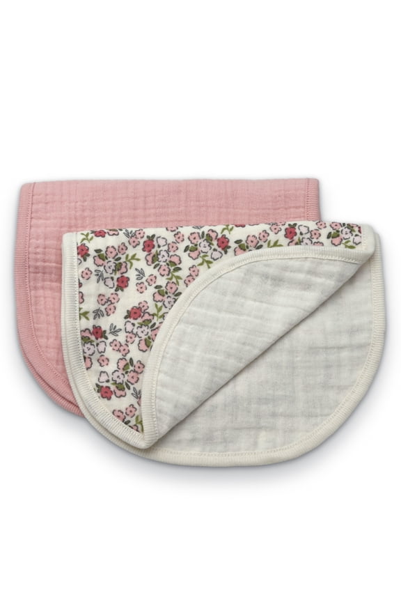 Infant Girl Burb Cloths, 2 Packs, One Size