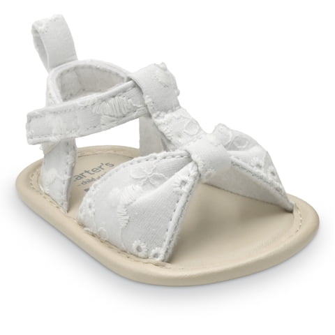 Infant Girl Eyelet Sandals, Color White, Sizes (0-3) - (3-6) Months