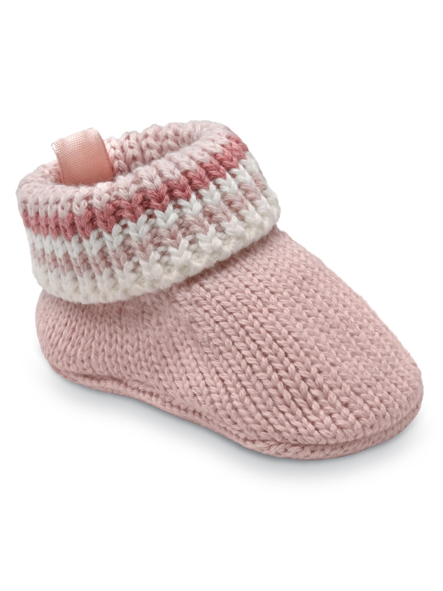 Carter's Child of Mine Infant Girl Knit Slippers, Newborn Booties, Pink