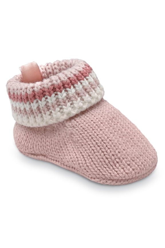 Infant Girl Knit Slippers, Newborn