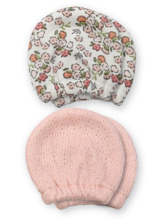 , Infant Girl Mittens, 2 Packs, Size Newborn