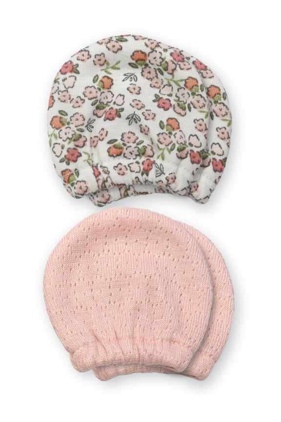 , Infant Girl Mittens, 2 Packs, Size Newborn