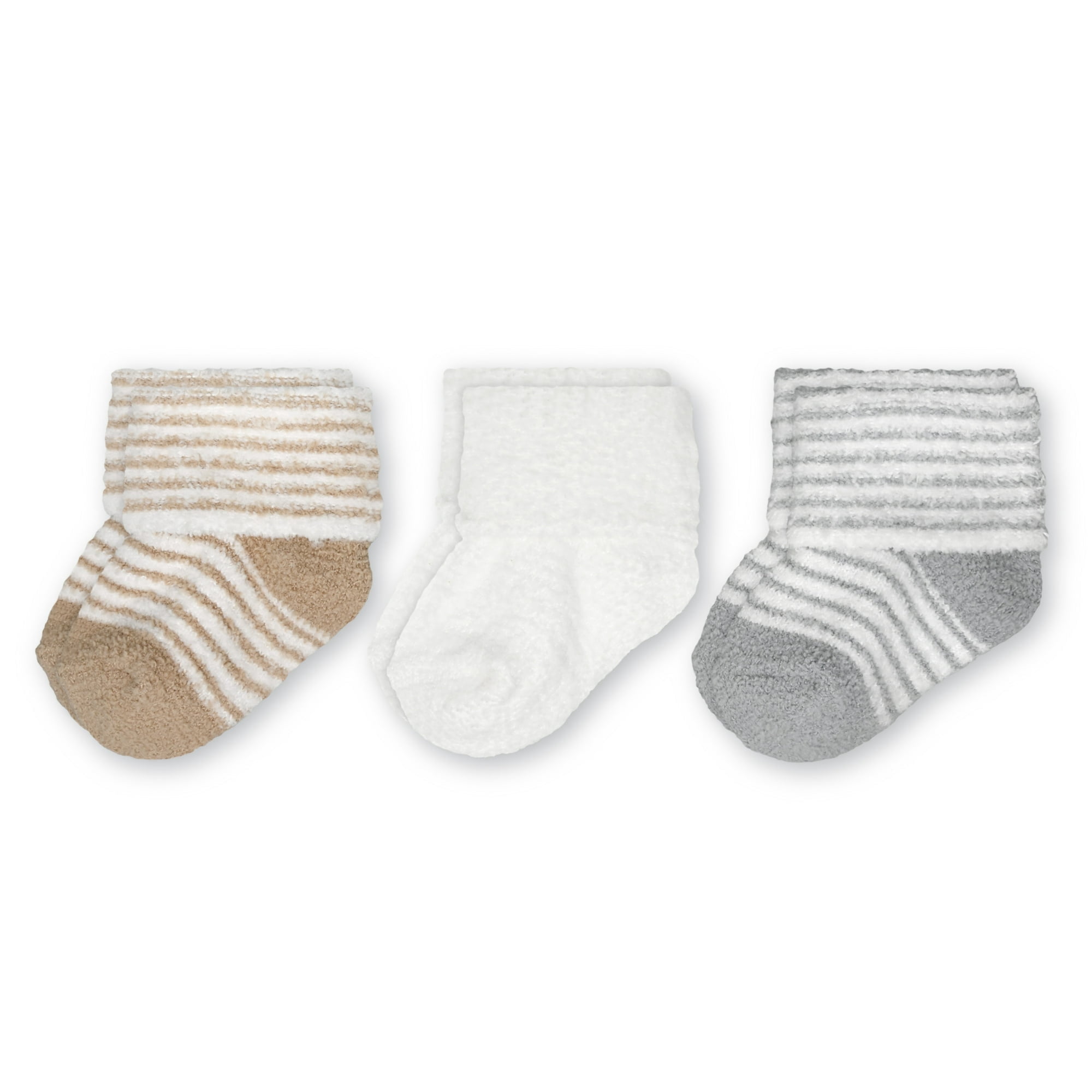 Carter's Child of Mine Infant Unisex Chenille Foldover Cuff Socks, 3 Packs, Size 0-6 Months