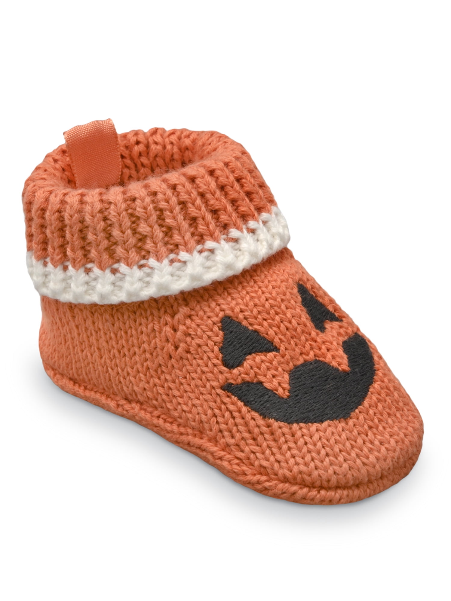 Carter's Child of Mine Infant Unisex Knit Pumpkin Graphic Booties, Sizes 0-6 Months