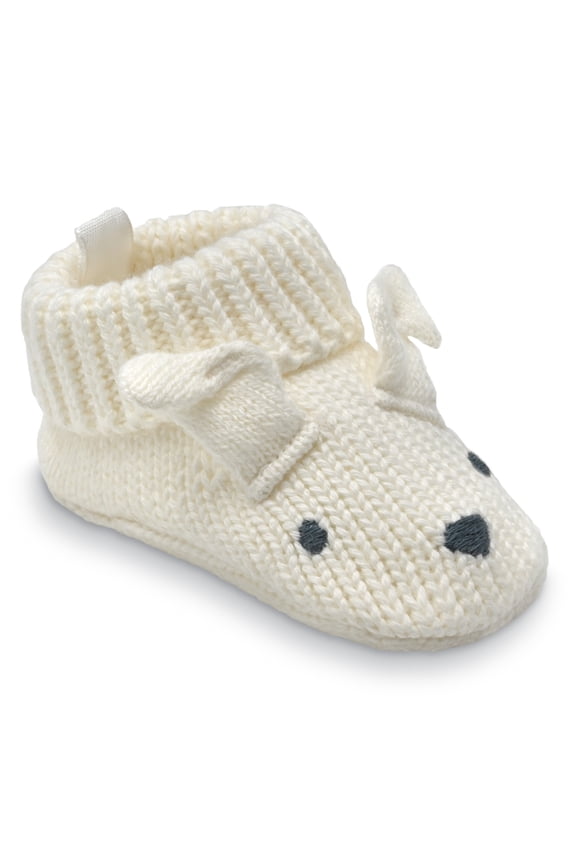 , Infant Unisex Knit Slippers, Bunny, Size Newborn