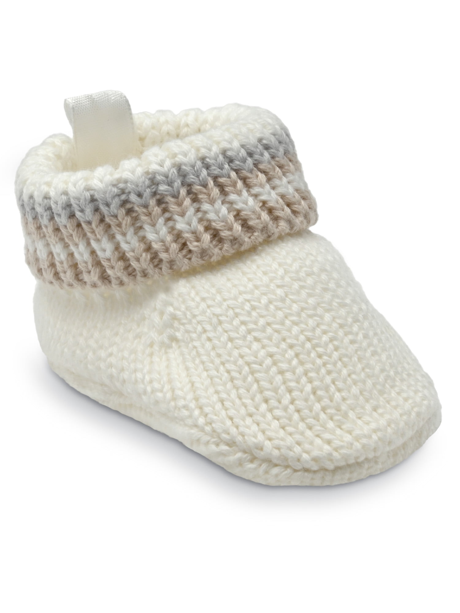 Carter's Child of Mine Infant Knit Slippers, Newborn Booties, White