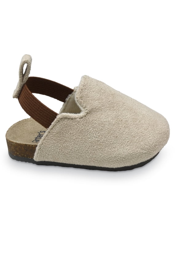Infant Unisex Suede Slip-On Clogs, Color Tan, Sizes (0-3) - (3-6) Months