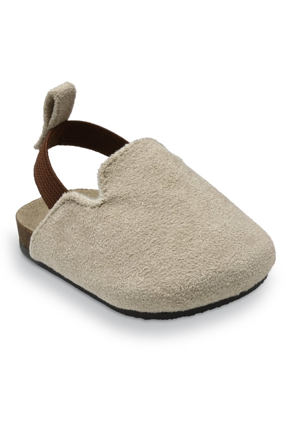 Infant Unisex Suede Slip-On Clogs, Color Tan, Sizes (0-3) - (3-6) Months