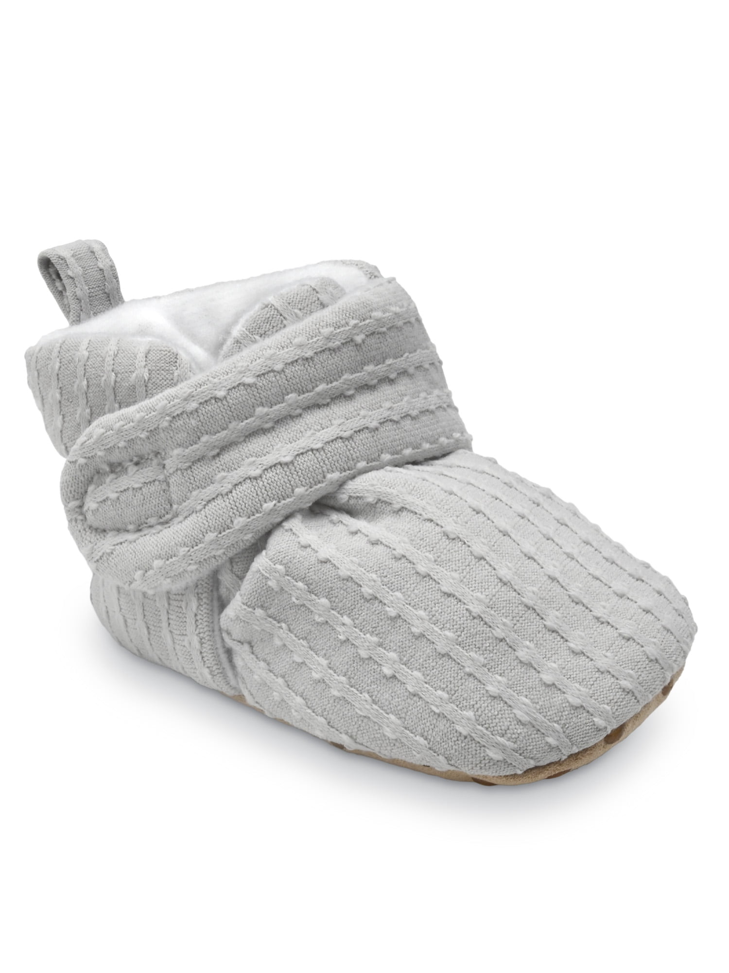 Carter's Child of Mine Infant Wrap Slippers, Newborn Baby Booties, Grey