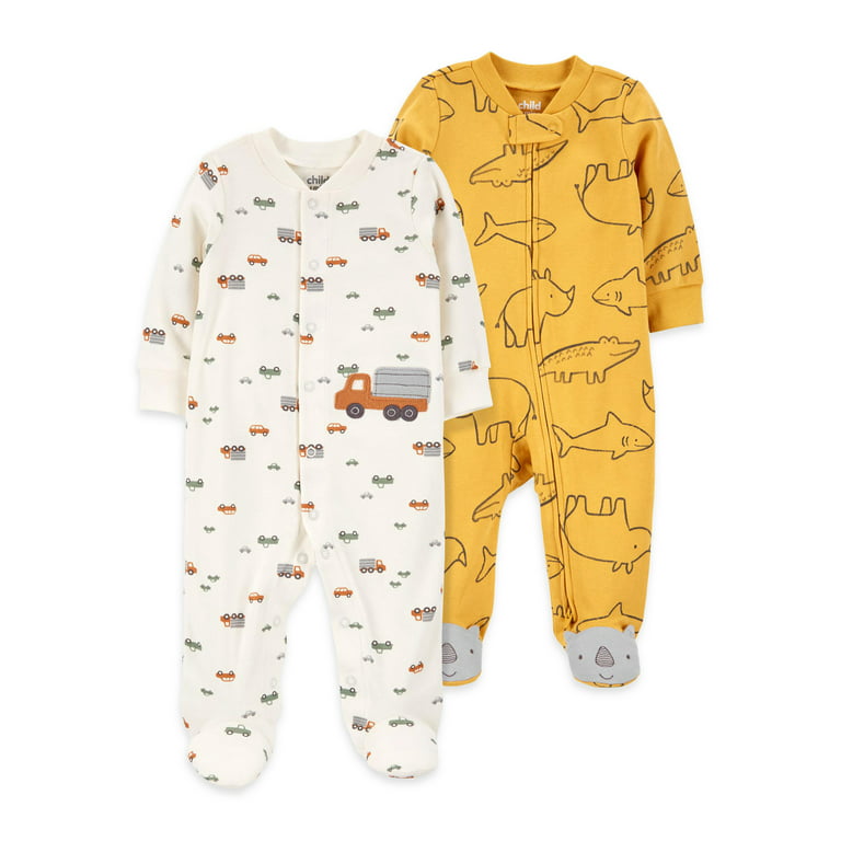Carter'S Child Of Mine Newborn Baby Boys Interlock Sleep 'N Play Footed  Pajamas, 2 Pack, Sizes Preemie-6/9 Months - Walmart.Com