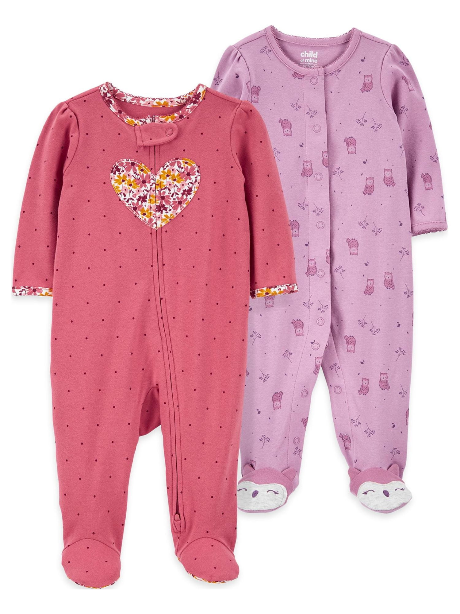 Carters baby girl sleepers deals