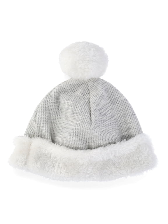 Baby Boys and Girl Knit Beanie with Faux Fur Trim