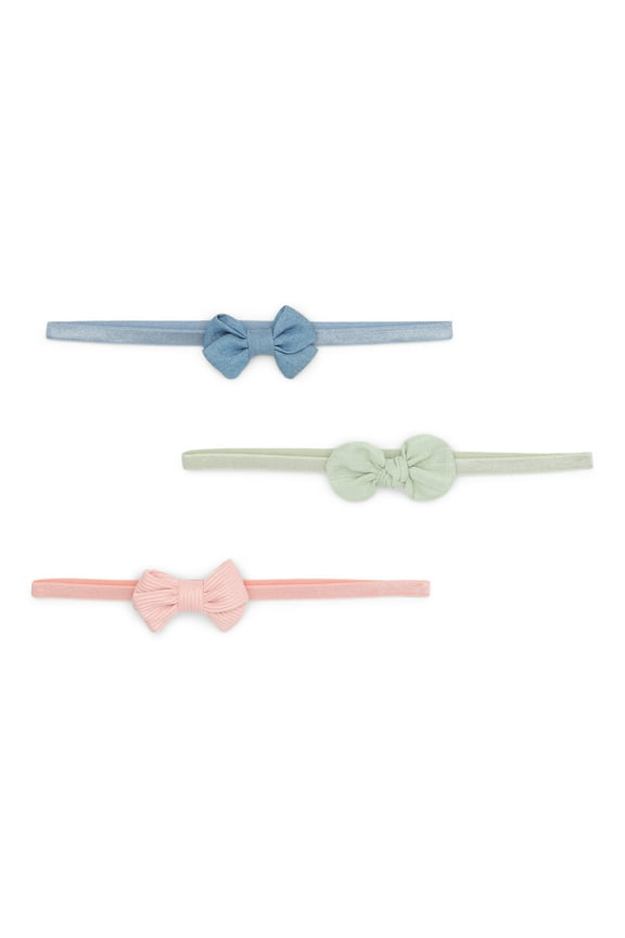 Baby Girl Bow Head Wrap, 3-Pack