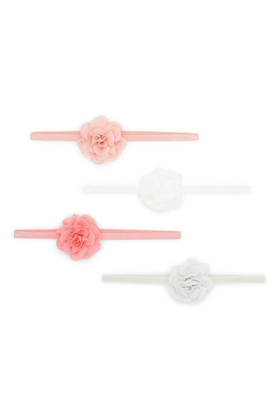 Baby Girl Flower Head Wrap, 4-Pack