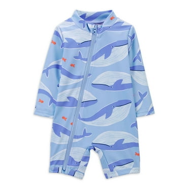 Carter's Child of Mine Rash Guard One-Piece Swimsuit (Boy’s, Sizes 0/3-18M)