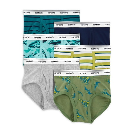 Carter's Child of Mine Toddler Boy Dinosaur Brief Underwear, 6 pack, Sizes 2T-3T