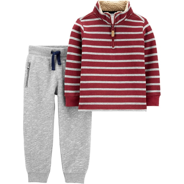 Carter's Child of Mine Toddler Boy Long-Sleeve Zip Pullover & Woven Jogger Pant Outfit Set, 2-Piece (2T-5T)