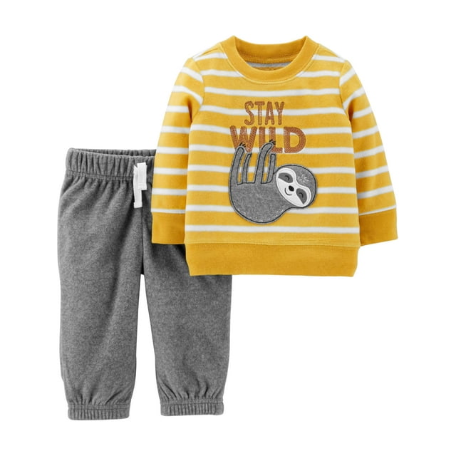Carter's Child of Mine Toddler Boy Microfleece Long-Sleeve Graphic Shirt and Jogger Outfit Set, 2-Piece (2T-5T)