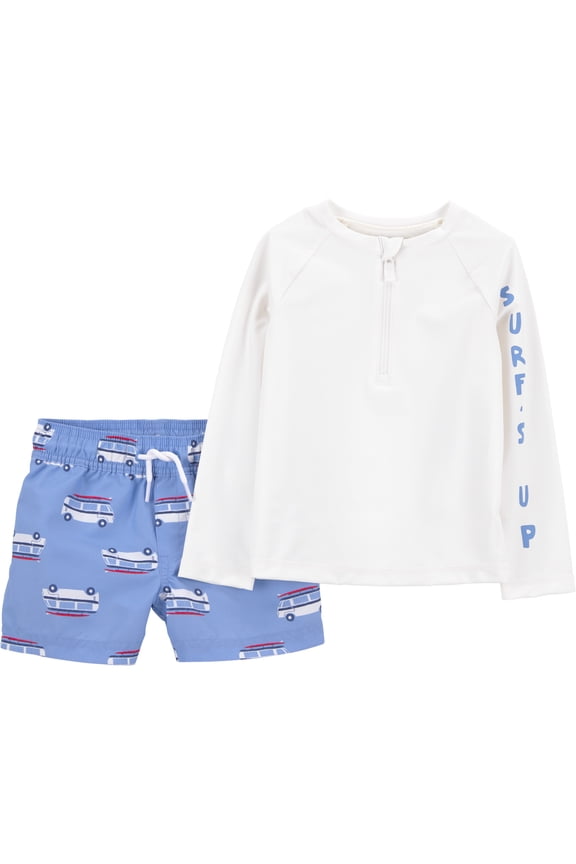 Toddler Boy Rash Guard Swimsuit Set, 2-Piece, Sizes 12M-5T