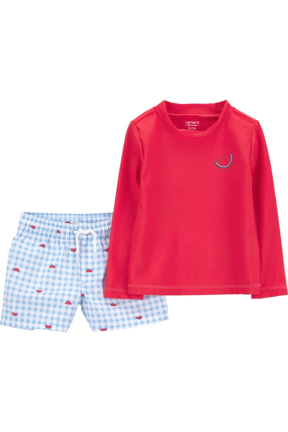 Toddler Boy Rash Guard Swimsuit Set, 2-Piece, Sizes 12M-5T