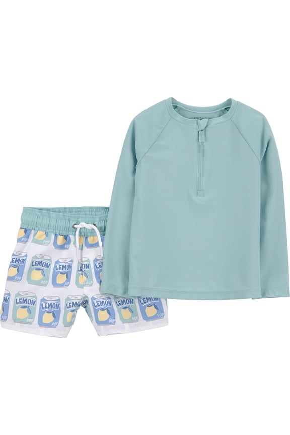 Toddler Boy Rash Guard Swimsuit Set, 2-Piece, Sizes 12M-5T