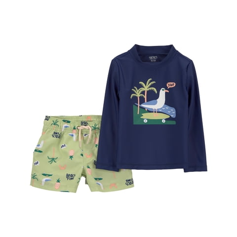 Carter's Child of Mine Toddler Boy Rash Guard Swimsuit Set, 2-Piece, Sizes 12M-5T