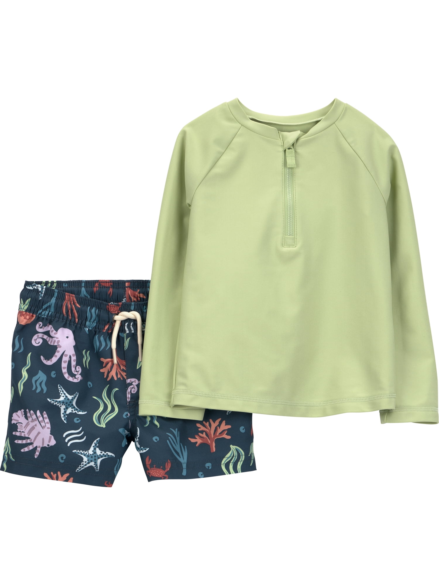 Carter's Child of Mine Toddler Boy Rash Guard Swimsuit Set, 2-Piece, Sizes 12M-5T