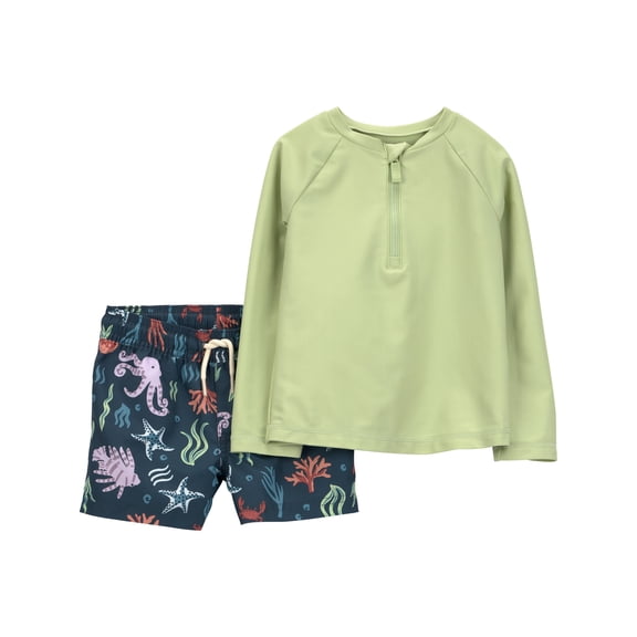 Carter's Child of Mine Toddler Boy Rash Guard Swimsuit Set, 2-Piece, Sizes 12M-5T