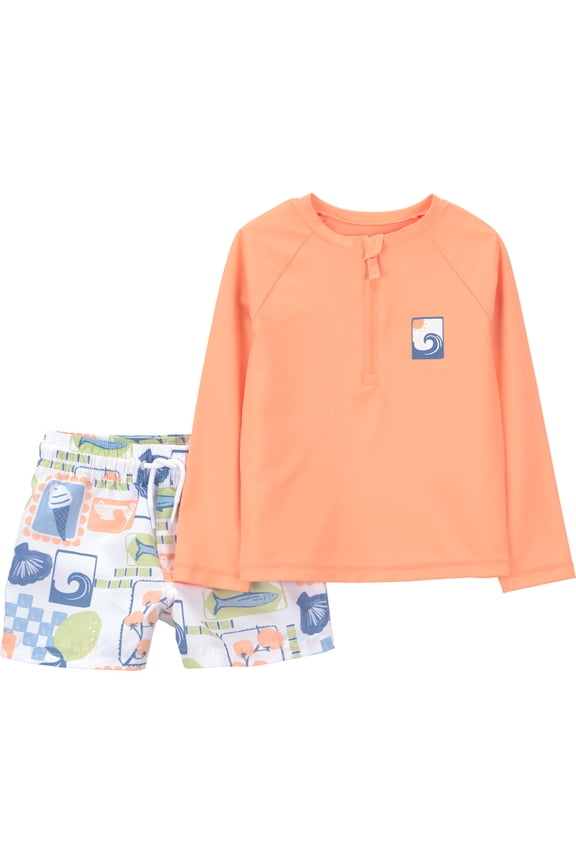 Toddler Boy Rash Guard Swimsuit Set, 2-Piece, Sizes 12M-5T