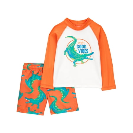 Carter’s Child of Mine Baby and Toddler Boy Two-Piece Rash Guard Set, Sizes 0/3M-5T