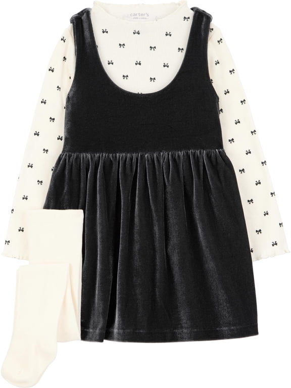 Toddler Girl Dress Set, 3-Piece, Sizes 12M-5T