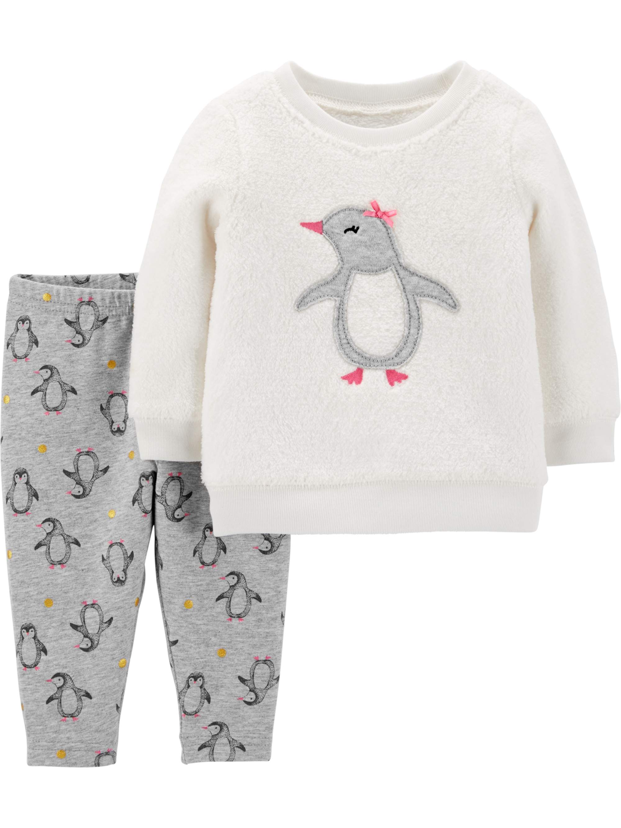 Carter's Child of Mine Toddler Girl Fleece Long Sleeve Critter Top & Pants, 2pc Outfit Set - image 1 of 1