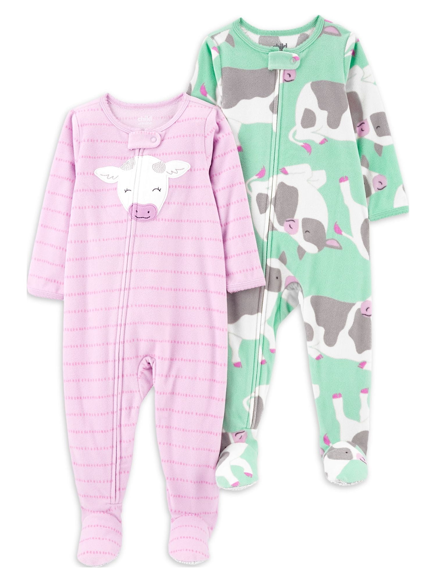 Carter s Child of Mine Toddler Girl Footed Pajamas 2 Pack Sizes