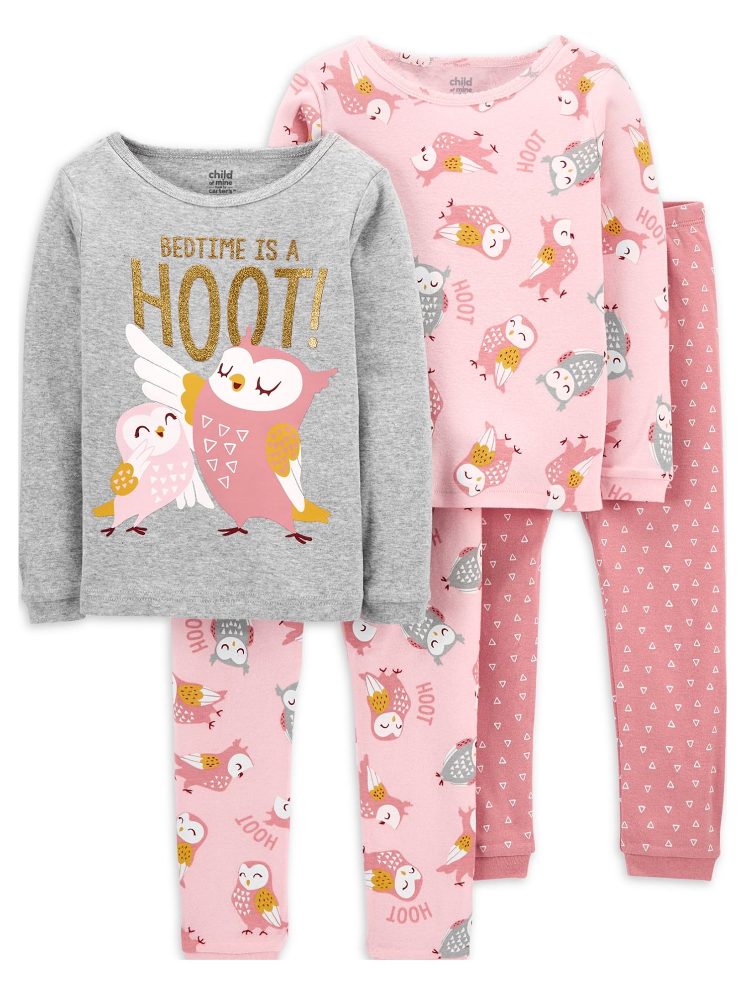 Carter's Child of Mine Toddler Girl Long Sleeve and Pants Snug-Fit Pajamas, 4-Piece, Sizes 12M-5T - image 1 of 3