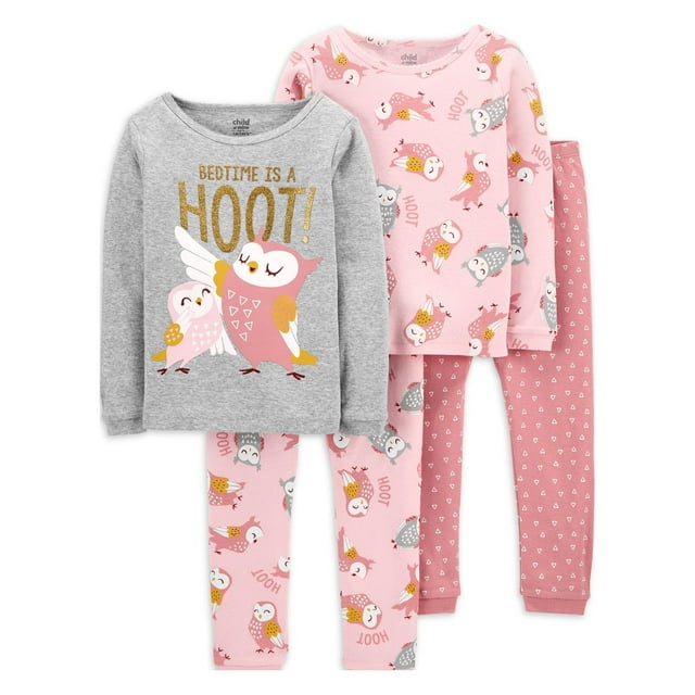 Carter's Child of Mine Toddler Girl Long Sleeve and Pants Snug-Fit Pajamas, 4-Piece, Sizes 12M-5T