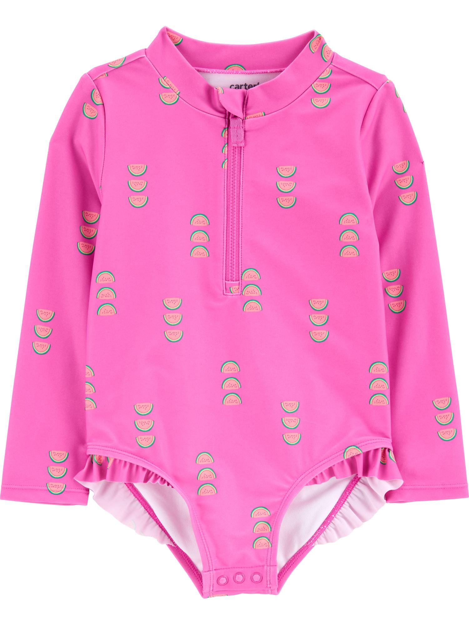 Carter's Child of Mine Toddler Girl Rash Guard Swimsuit, One-Piece, Sizes 12M-5T